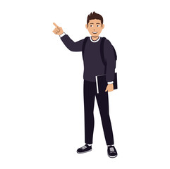 Student Cartoon Character Design Illustration vector eps format , suitable for your design needs, logo, illustration, animation, etc.