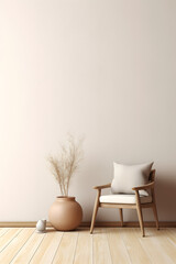 Home mockup, minimalist decorated interior background 3d render. generative ai.