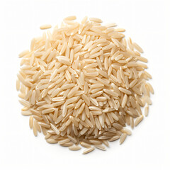 Grains rice isolated on white background