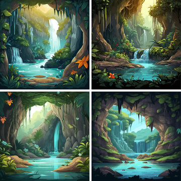 mysterious fairy picture clipart jungle woods stream fantasy land path game graphic scenery image