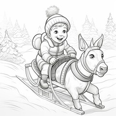 a child on a horse