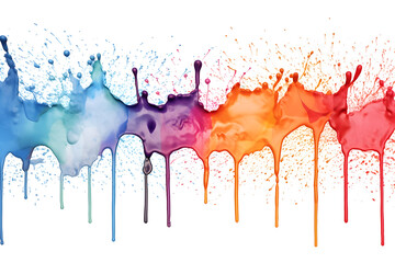 Colorful paint splashing isolated on white background, Rainbow splash wave., Colorful paint splash.design element, rainbow paint