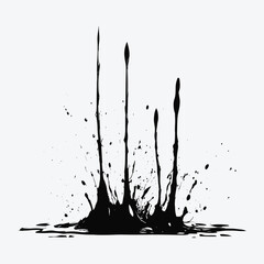 Beautiful black watercolor splash brushes, black paint, ink brush stroke, brush, line or texture. - obrazy, fototapety, plakaty