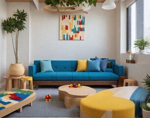 Comfortable colorful modern playing child room