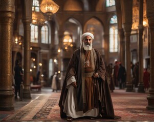 Naklejka premium Muslim priest in the mosque