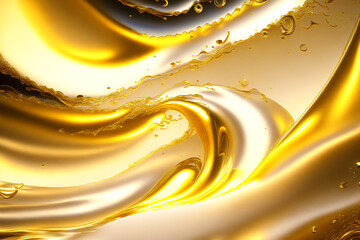 An amazing golden background. The Enchanting World of Golden Liquid. Generative AI