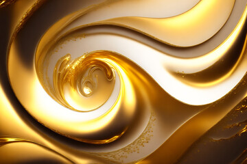 An amazing golden background. The Enchanting World of Golden Liquid. Generative AI