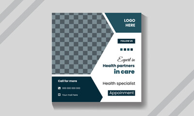 Vector modern medical editable square social media post.