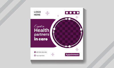 Vector modern medical editable square social media post.