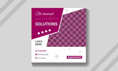 Vector modern medical editable square social media post.