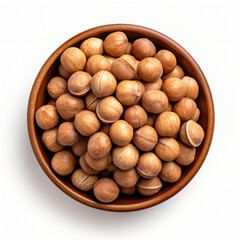 Macadamia nuts Isolated on white background 