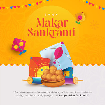 Happy Makar Sankranti Festival Background Design Template