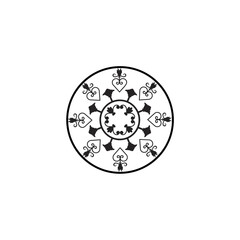 set of mandala elements black circles black