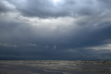 Baltic sea in windy wheather.