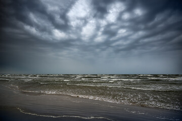 Baltic sea in windy wheather.
