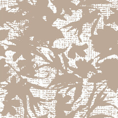 Vector abstract flower and leaf brush artwork seamless repeat pattern