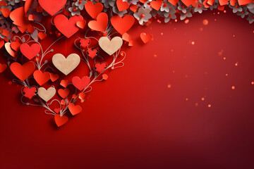 valentines day background, social media background for vday, full of romance cards with love, red rose and candles