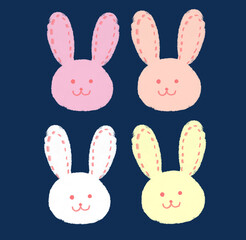 ふわふわのウサギさんのイラスト(パステル風)