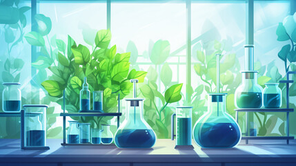 Science laboratory with plant biotechnology