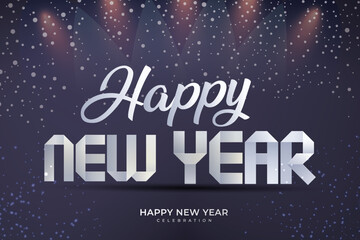 Fototapeta na wymiar Happy New Year Greetings background for new year themed party invitations.
