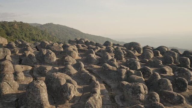 Lan Hin Pum Phitsanulok National Park, Mountain landscape, Cliffs and mountains. Lan Hin Pum Rock Formations from the impressive viewpoint of Phu Hin Rong Kla National Park, Phitsanulok, Thailand