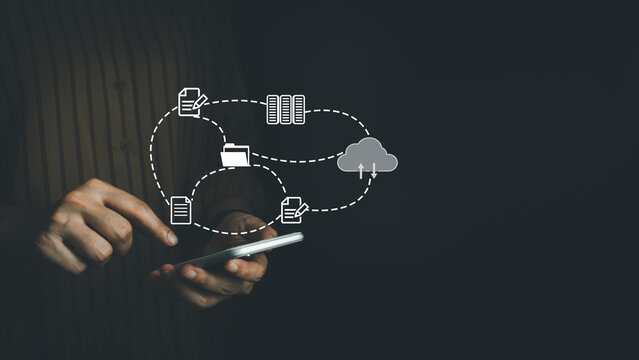 Document Management System, Online document database management, Organization document Organized, automated processes to manage files, ERP enterprise efficient, business technology.