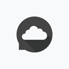 speech bubble sign icon. Chat thinking symbol. Circle flat button with shadow. Modern UI site navigation. Vector