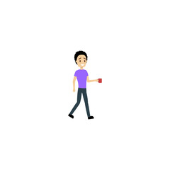 set of poses of people in purple clothes design