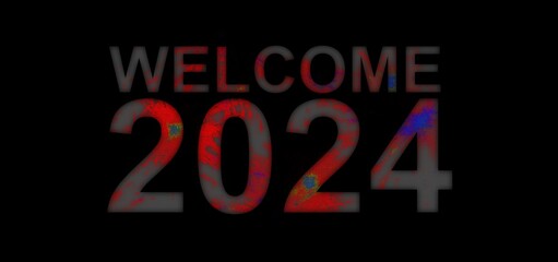 Fototapeta na wymiar Welcome 2024 beautiful and colorful amazing new style design 