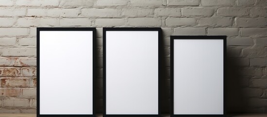 Plants in a black frame with an empty mockup