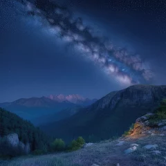 Foto auf Alu-Dibond Milky way in the mountains in summer © Михаил Таратонов