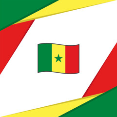 Senegal Flag Abstract Background Design Template. Senegal Independence Day Banner Social Media Post. Senegal