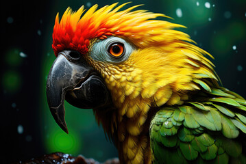 Closeup of a colourful parrot