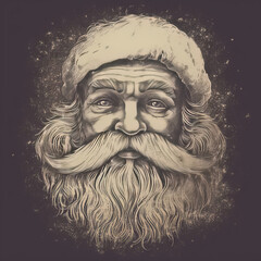 Santa claus Hand drawn vector illustration in vintage "ai generated"