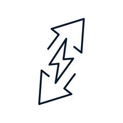 The concept of distribution and transmission of energy. Vector linear icon isolated on white background.