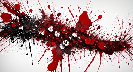 Artistic Red Blood Splattered On White Canvas Wallpaper