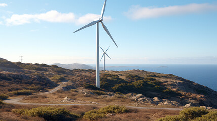 wind turbines farm HD 8K wallpaper Stock Photographic Image 