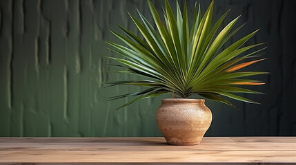 palm tree in a vase HD 8K wallpaper Stock Photographic Image 