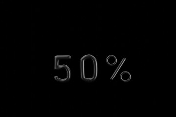 new year, percent, 50%, 3D