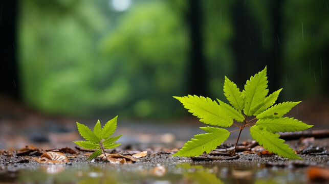 leaves in the forest HD 8K wallpaper Stock Photographic Image 