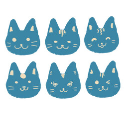 Fototapeta premium 青猫スタンプ