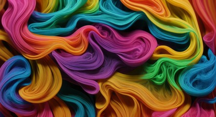 Obraz premium Dynamic Colorful Smoke Flow On Dark Background Wallpaper Abstract
