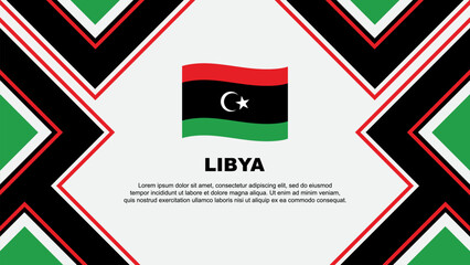 Libya Flag Abstract Background Design Template. Libya Independence Day Banner Wallpaper Vector Illustration. Libya Vector - obrazy, fototapety, plakaty