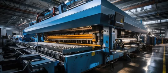 Foto op Plexiglas Sheet metal forming machine, modern metalworking in modern factory © GoDress
