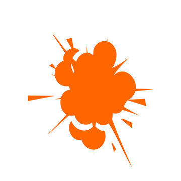explosion cartoon simple orange sky