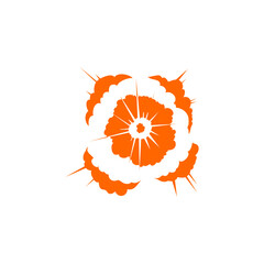 Obraz premium explosion cartoon simple orange pattern
