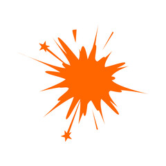 explosion cartoon simple orange illustration