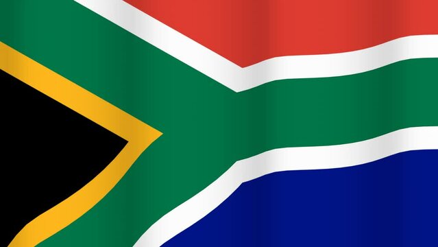 Full Screen waving flag of South Africa