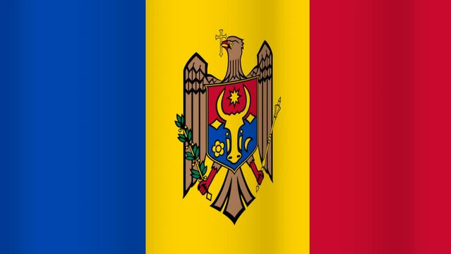 Full Screen waving flag of Moldova