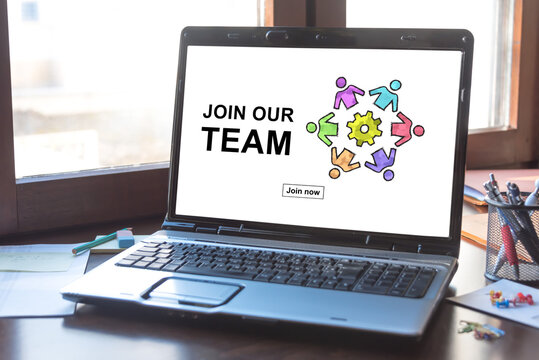 Join our team concept on a laptop screen